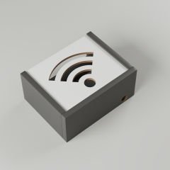 Bangu Duvar Düzenleyici Ahşap Dekoratif Antrasit Wifi Kutusu