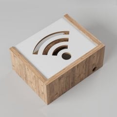 Bangu Duvar Düzenleyici Ahşap Dekoratif Atlantik Wifi Kutusu
