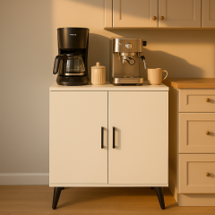 bangu Kahve Köşesi Dolabı ( 100 cm ) Çok Amaçlı Dolap ( Derinlik 47 cm ) Raflı Mutfak Dolabı BKDM005