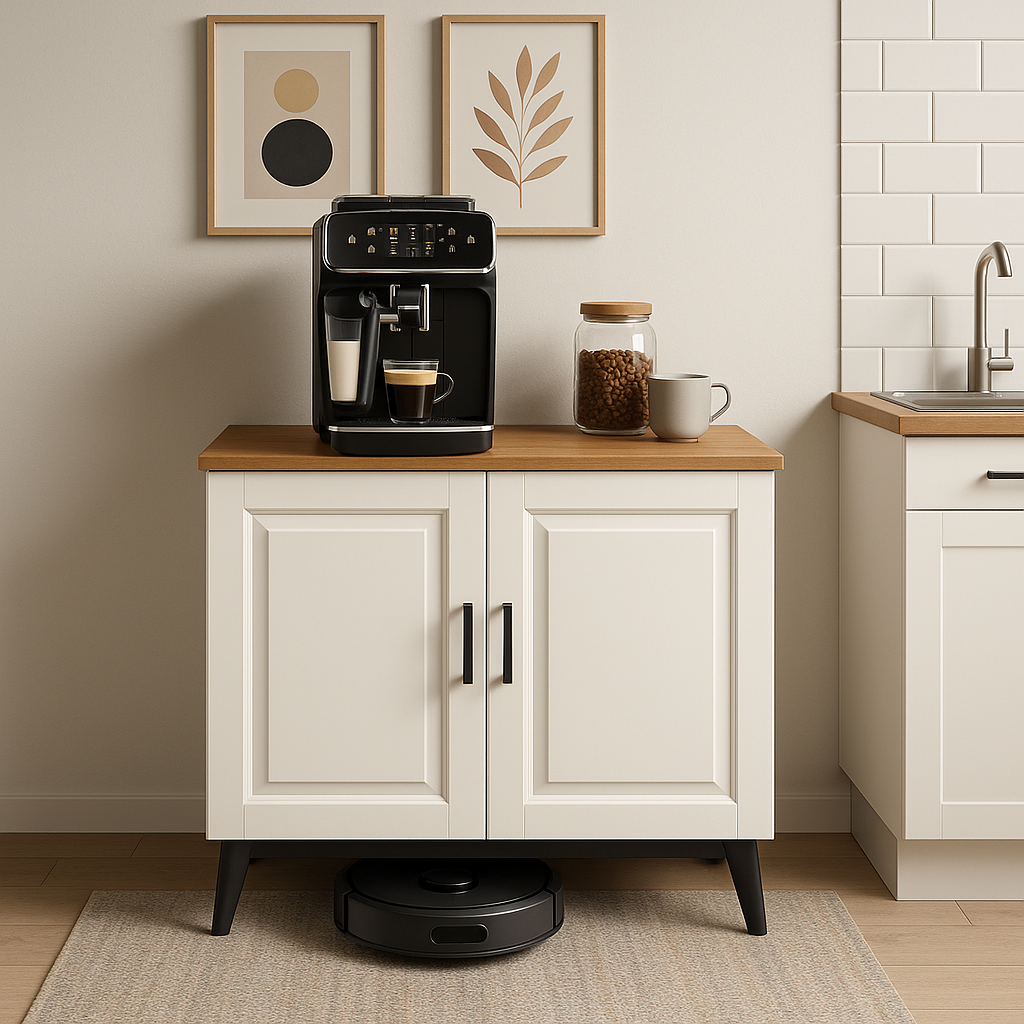 bangu Kahve Köşesi Dolabı ( Derinlik 47 cm ) Çok Amaçlı Dolap ( 60 cm ) Raflı Mutfak Dolabı BKDM007