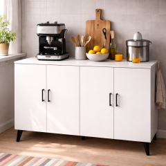 bangu 4 kapaklı Çok Amaçlı Dolap ( Derinlik 47 cm ) Kahve Köşesi Dolabı ( 140 cm ) BKDM005