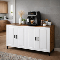 bangu 4 kapaklı Çok Amaçlı Dolap ( Derinlik 47 cm ) Kahve Köşesi Dolabı ( 140 cm ) BKDM007