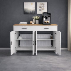 bangu 4 Kapaklı Petek Üstü Kahve Köşesi Dolabı ( Derinlik 32 cm ) Çok Amaçlı Dresuar BPKM009