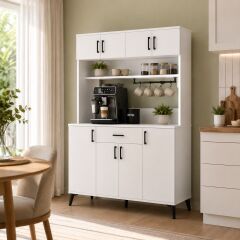 bangu Kahve Köşesi Dolabı ( Derinlik 47 cm ) Çok Amaçlı Mutfak Dolabı Çekmeceli Raflı Coffee Bar Ünitesi BKDM0035